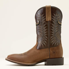 Ariat Sport Steer Skull Wide Square Toe Cowboy Boot Men