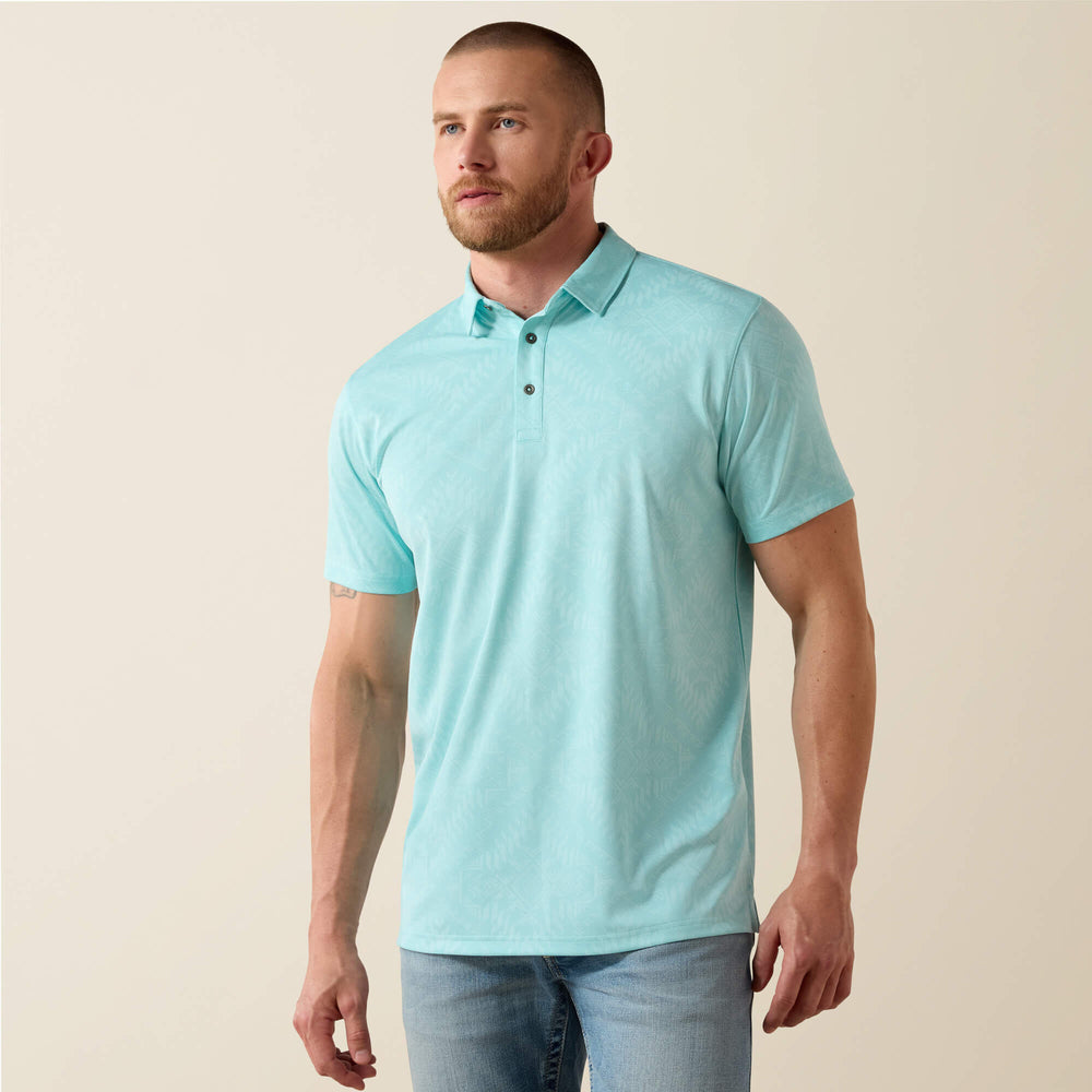 Ariat Jacquard Printed Fitted Polo Men