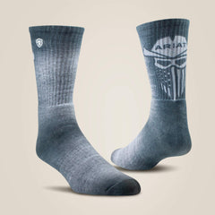 Ariat Incognito Graphic Crew Work Sock 2 Pair Multi Color Pack Men|Women