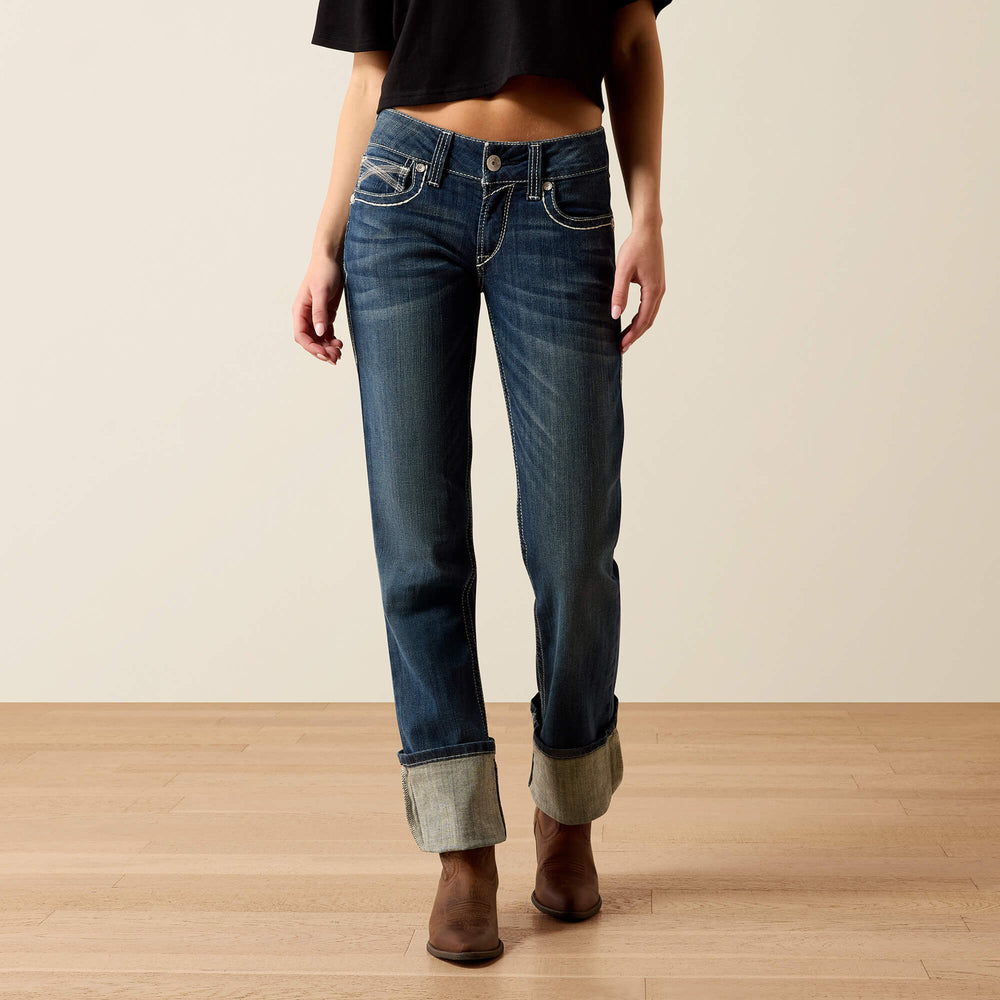 Ariat R.E.A.L. Mid Rise Stretch Ivy Stackable Straight Leg Jean Women|Trends