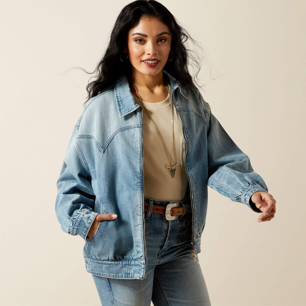 Ariat Cheyenne Denim Bomber Jacket Women|Trends