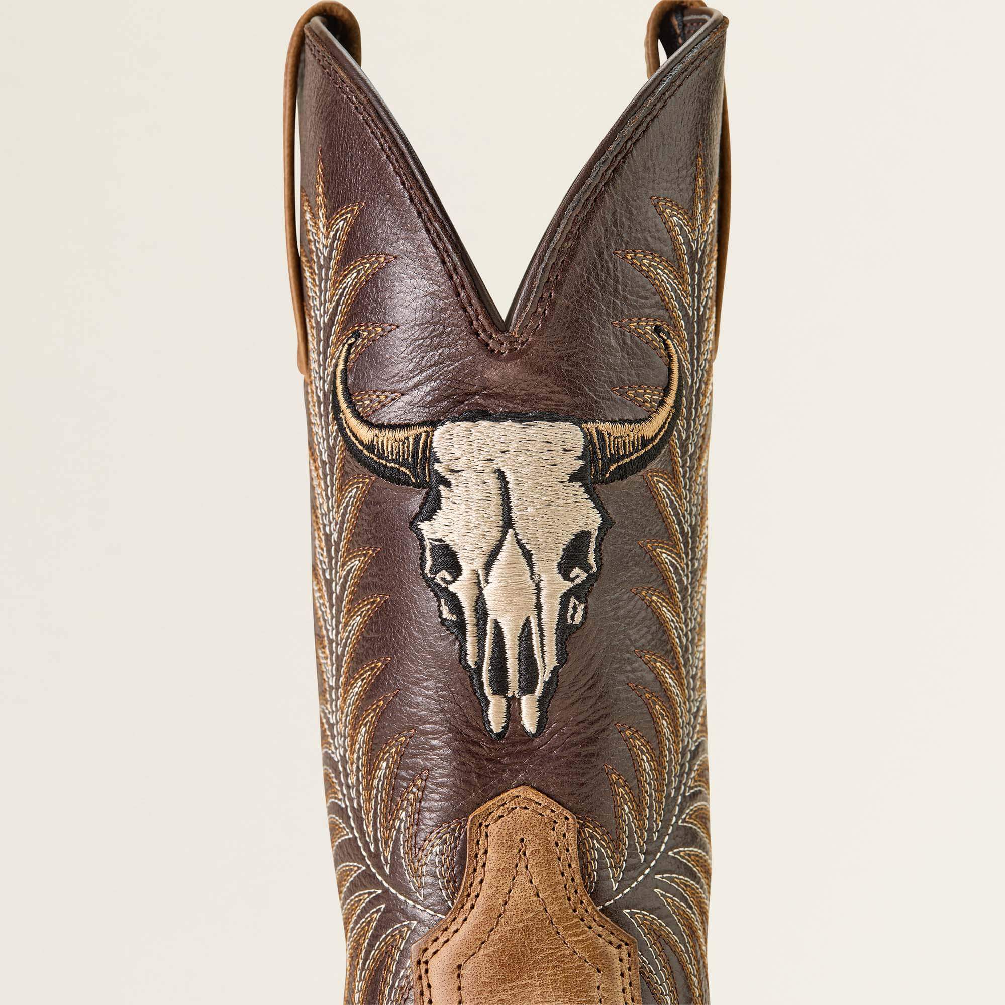 Ariat Sport Steer Skull Wide Square Toe Cowboy Boot Men