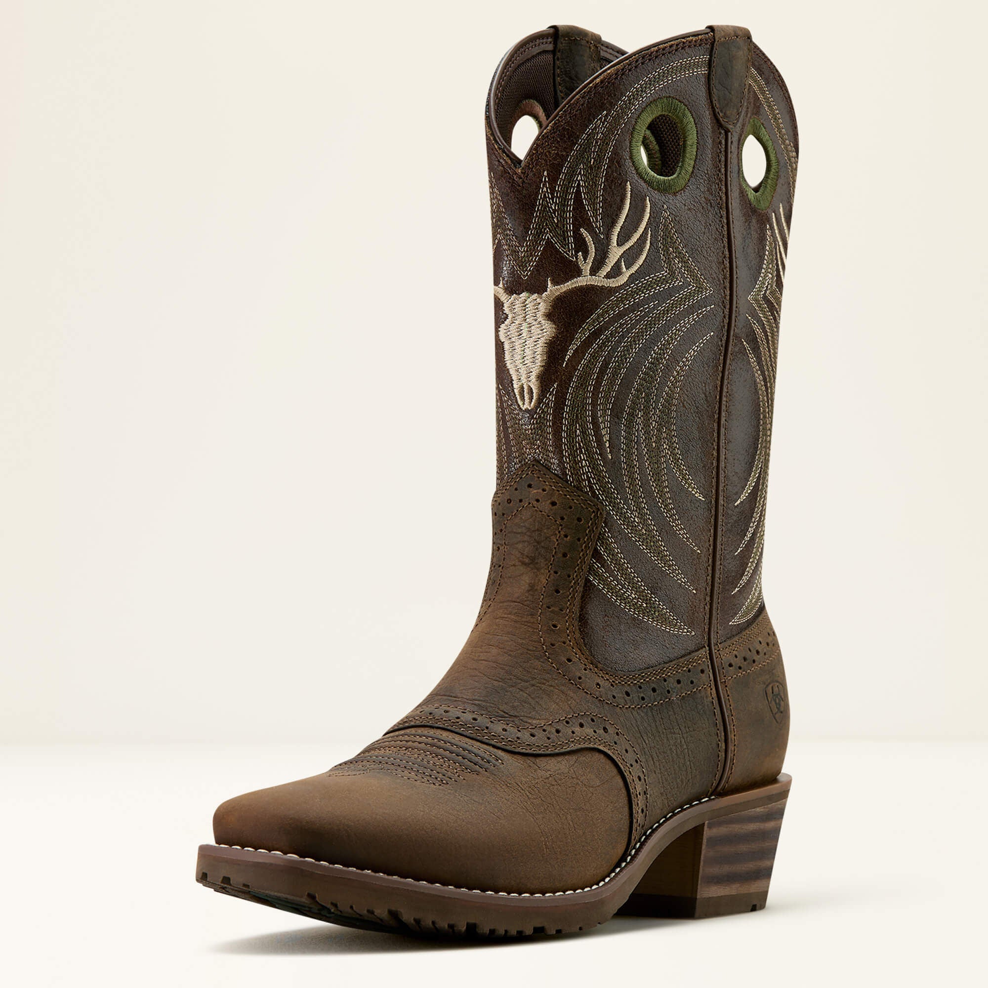 Ariat Hybrid Roughstock Antler Cowboy Boot Men