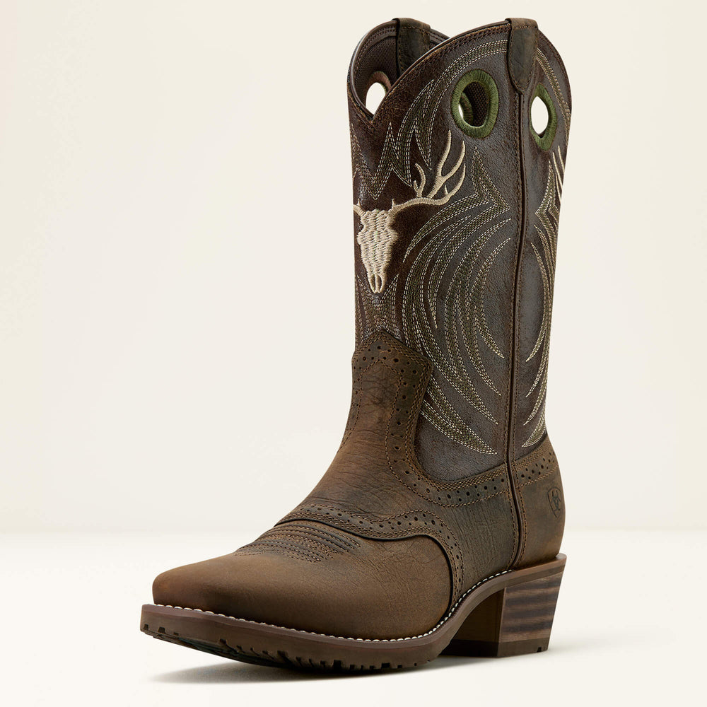 Ariat Hybrid Roughstock Antler Cowboy Boot Men