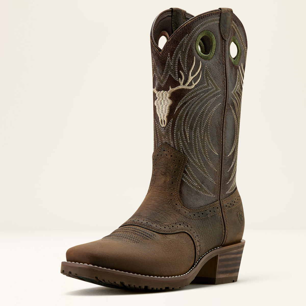 Ariat Hybrid Roughstock Antler Cowboy Boot Men