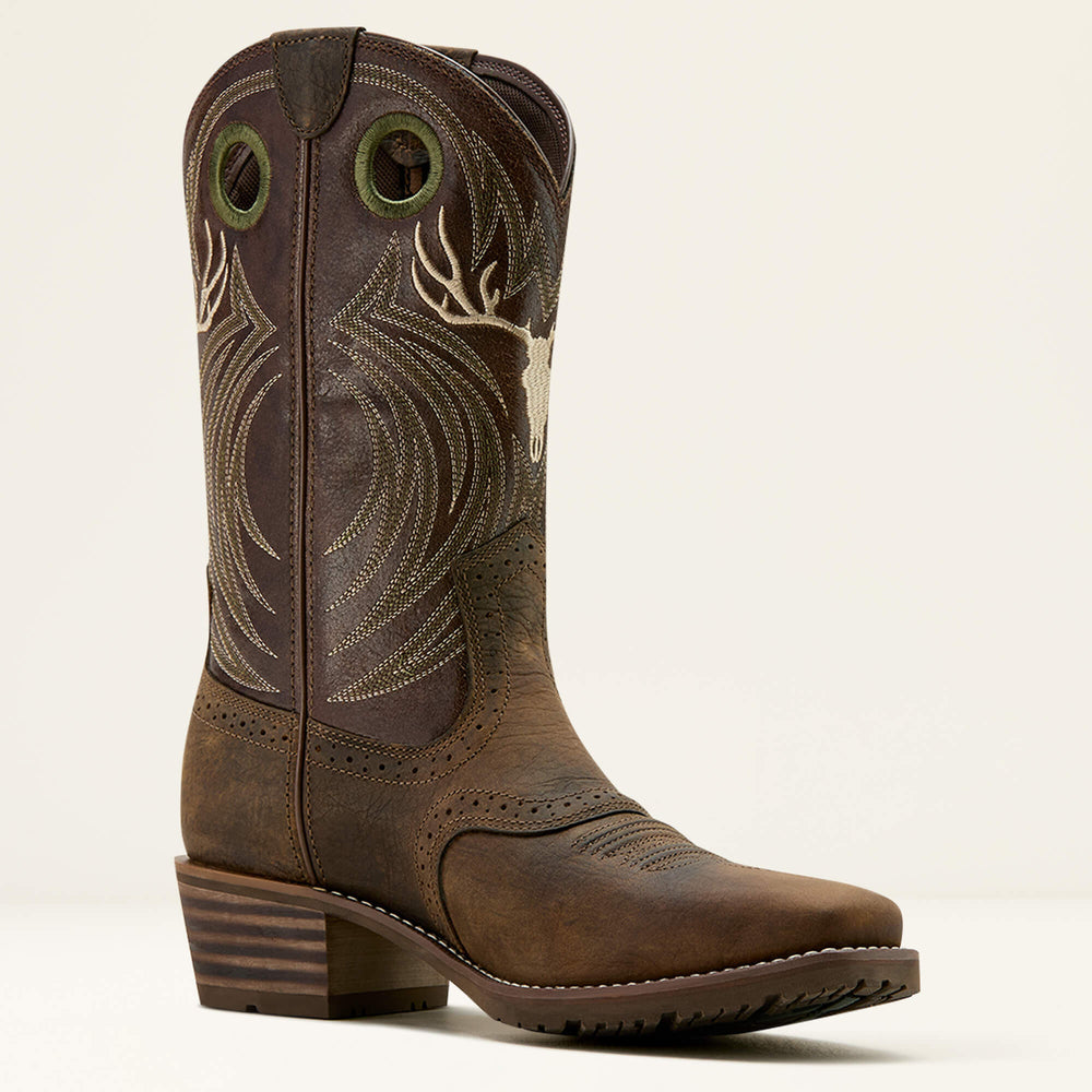 Ariat Hybrid Roughstock Antler Cowboy Boot Men