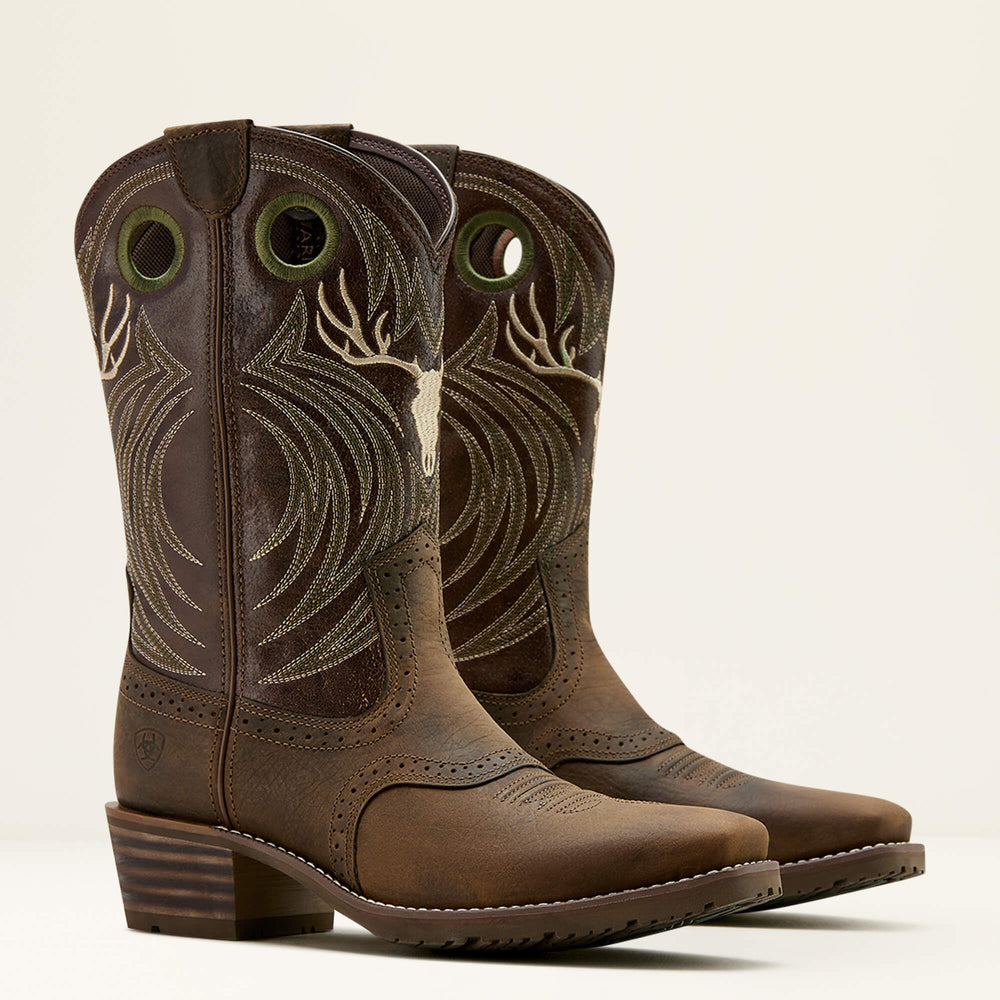 Ariat Hybrid Roughstock Antler Cowboy Boot Men