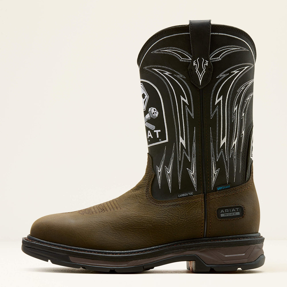 Ariat WorkHog XT Bolt Skull Waterproof Wide Square Toe Carbon Toe Work Boot Men