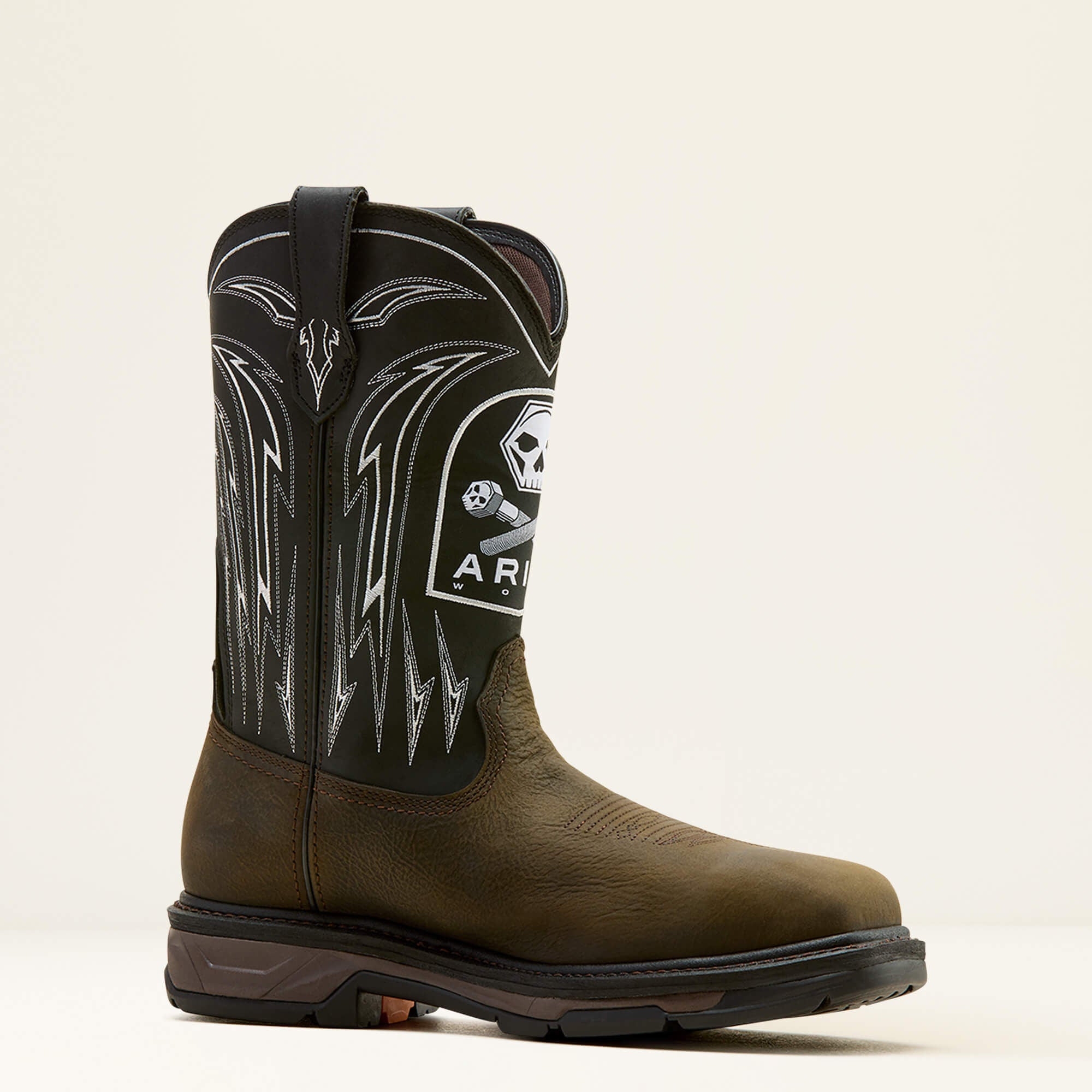 Ariat WorkHog XT Bolt Skull Waterproof Wide Square Toe Carbon Toe Work Boot Men