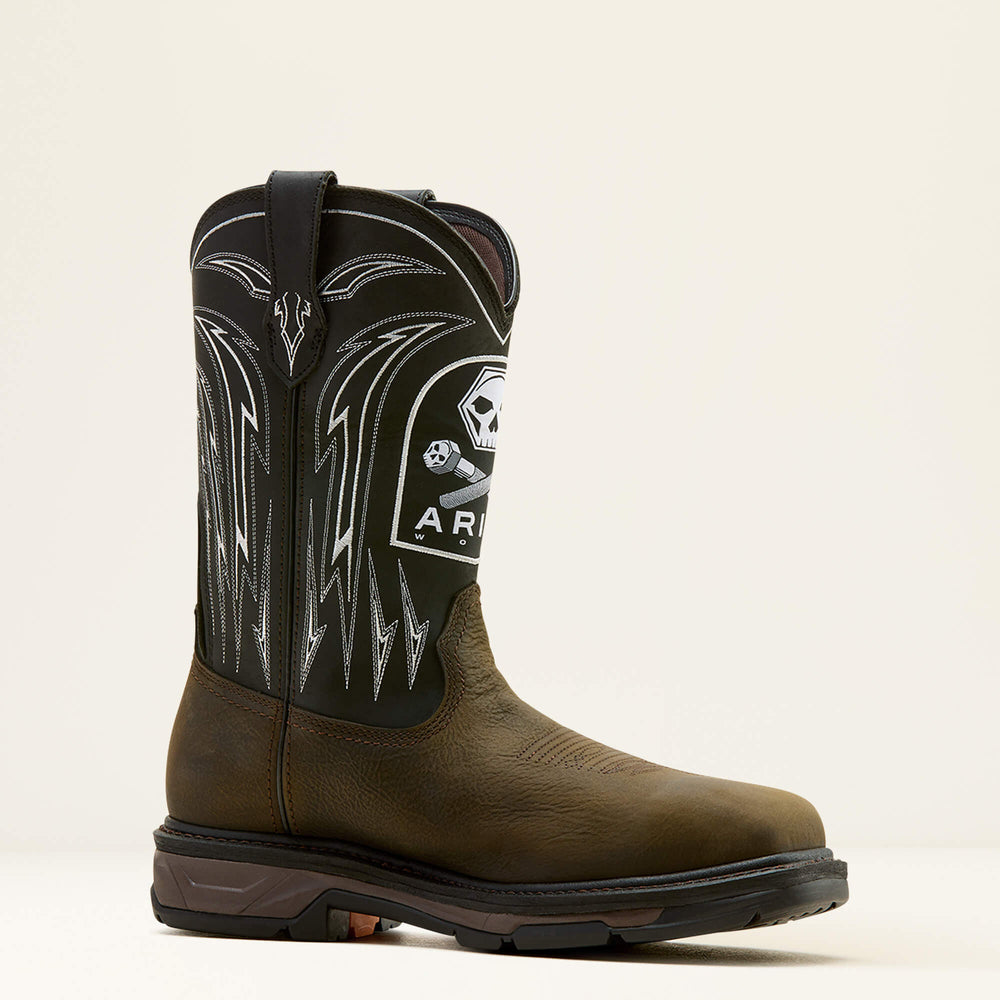 Ariat WorkHog XT Bolt Skull Waterproof Wide Square Toe Carbon Toe Work Boot Men