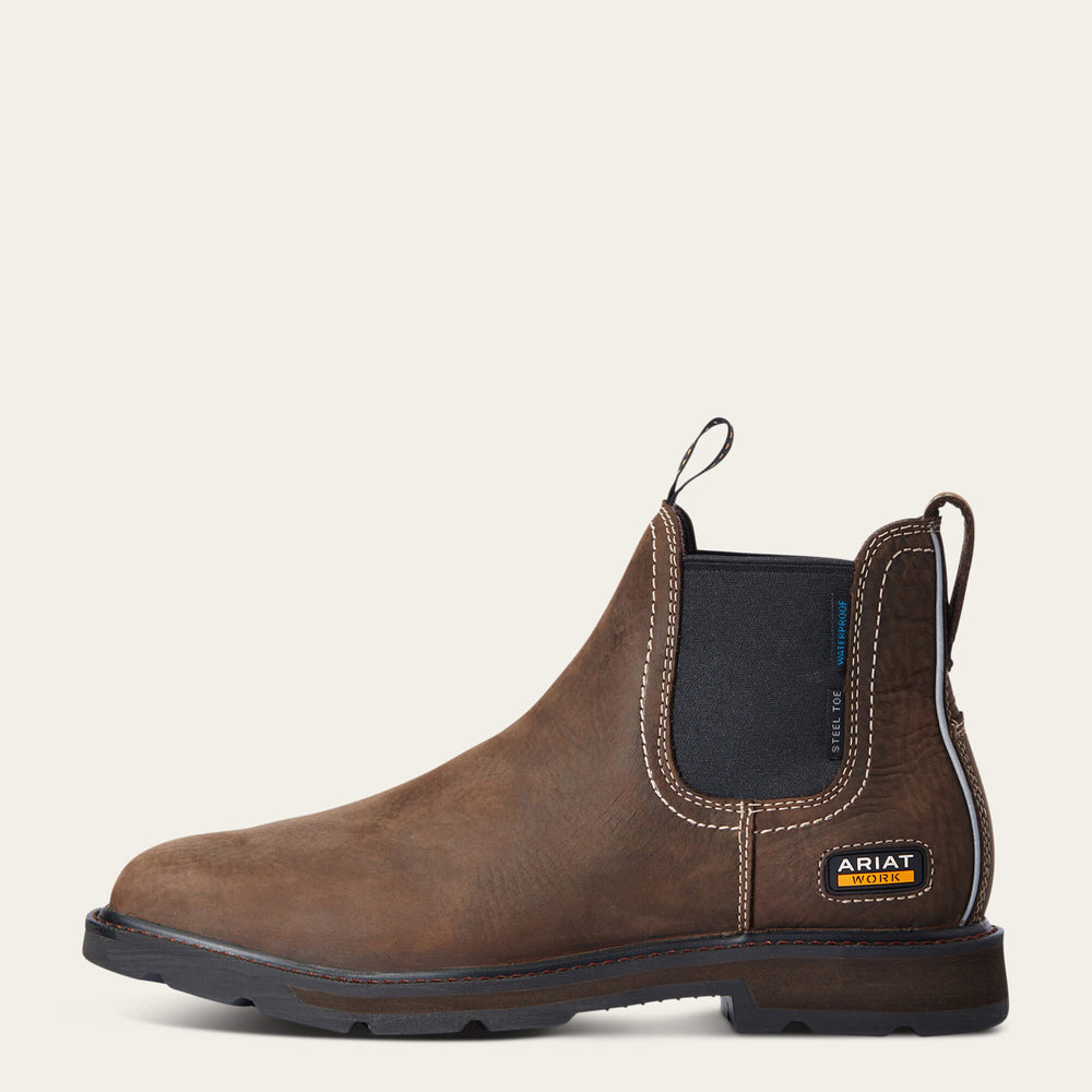 Ariat Groundbreaker Chelsea Wide Square Toe Waterproof Steel Toe Work Boot Men