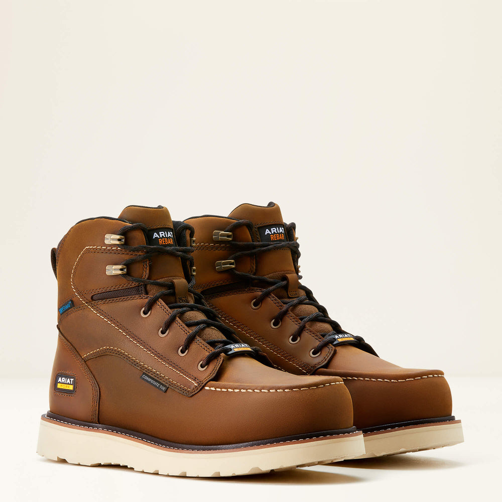 Ariat Rebar Wedge Moc Toe 6" Waterproof Composite Toe Work Boot Men
