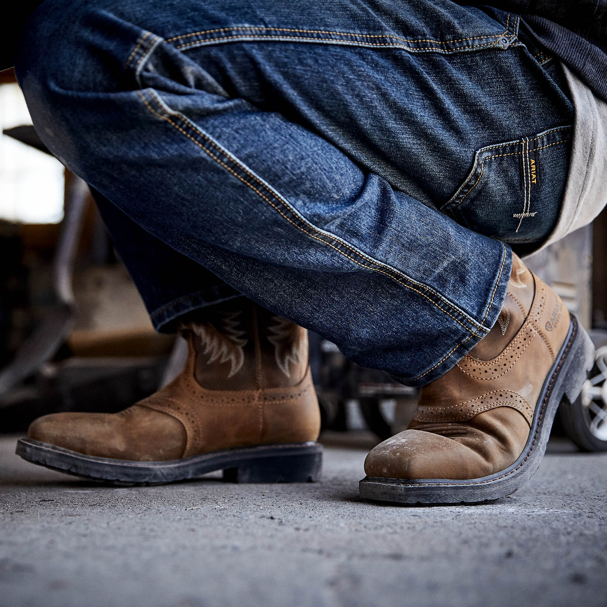 Ariat Sierra Wide Square Toe Steel Toe Work Boot Men
