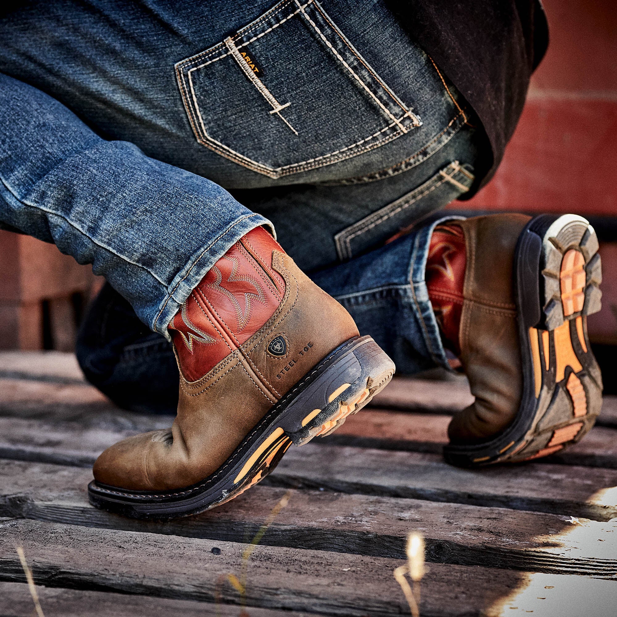 Ariat WorkHog Wide Square Toe Steel Toe Work Boot Men