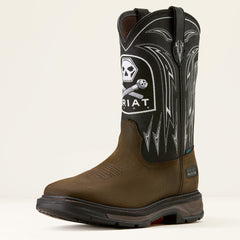 Ariat WorkHog XT Bolt Skull Waterproof Wide Square Toe Work Boot Men