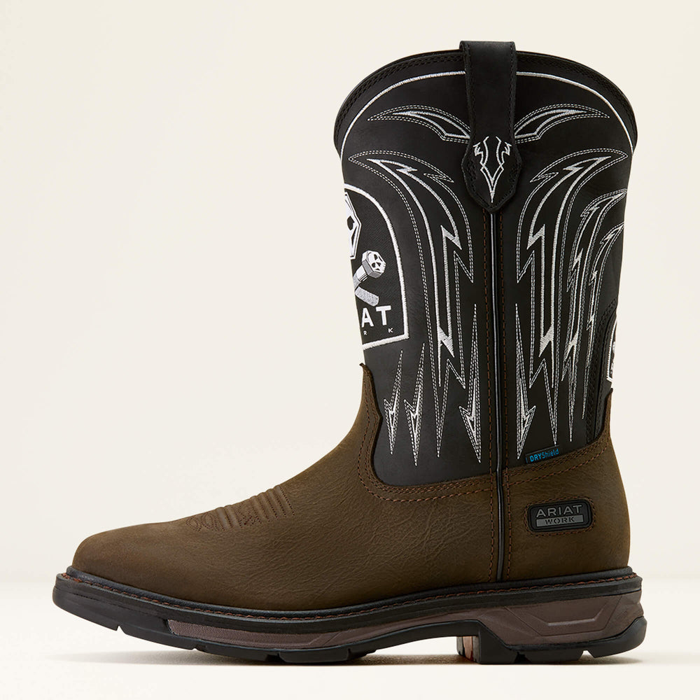 Ariat WorkHog XT Bolt Skull Waterproof Wide Square Toe Work Boot Men