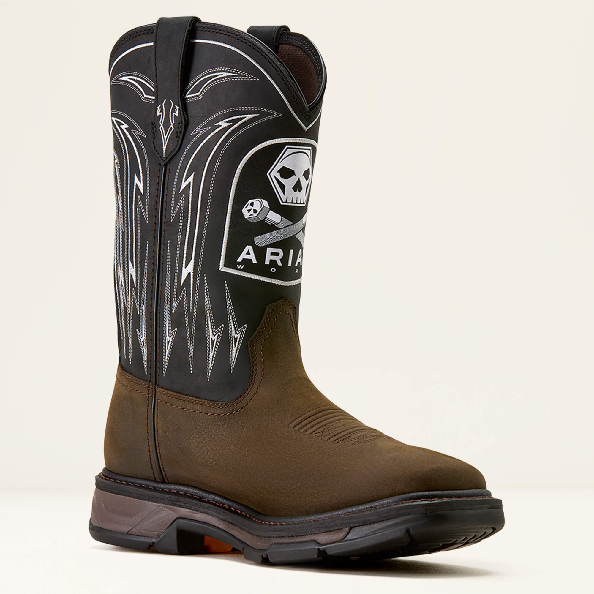 Ariat WorkHog XT Bolt Skull Waterproof Wide Square Toe Work Boot Men