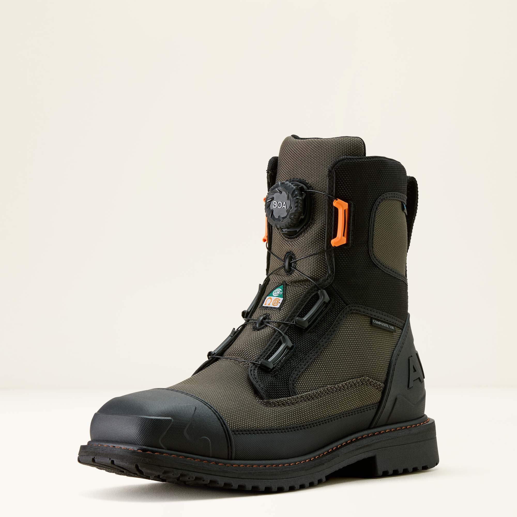 Ariat RigTEK Wildcat BOA 8" CSA Waterproof Wide Square Toe Composite Toe Work Boot Men
