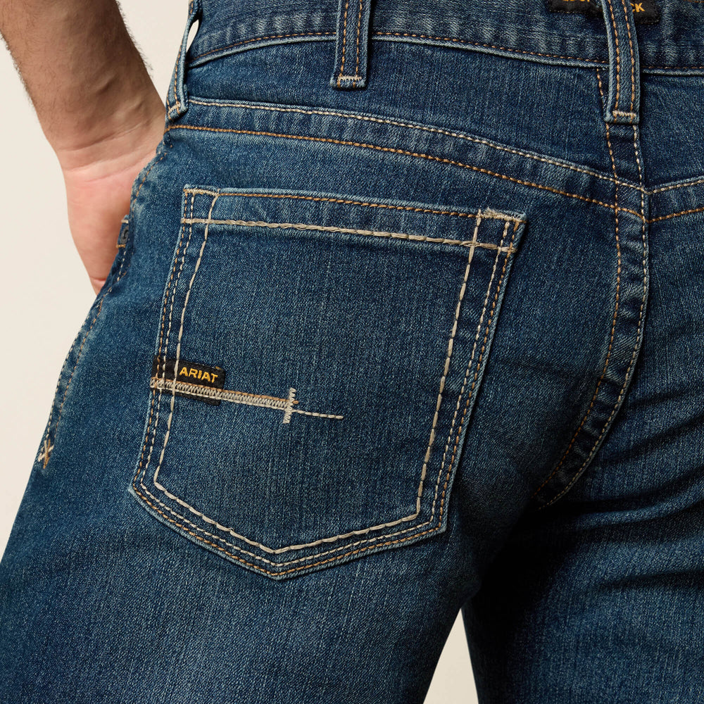 Ariat Men's Low Rise, Bootcut Work Pants - Rebar Denim Men