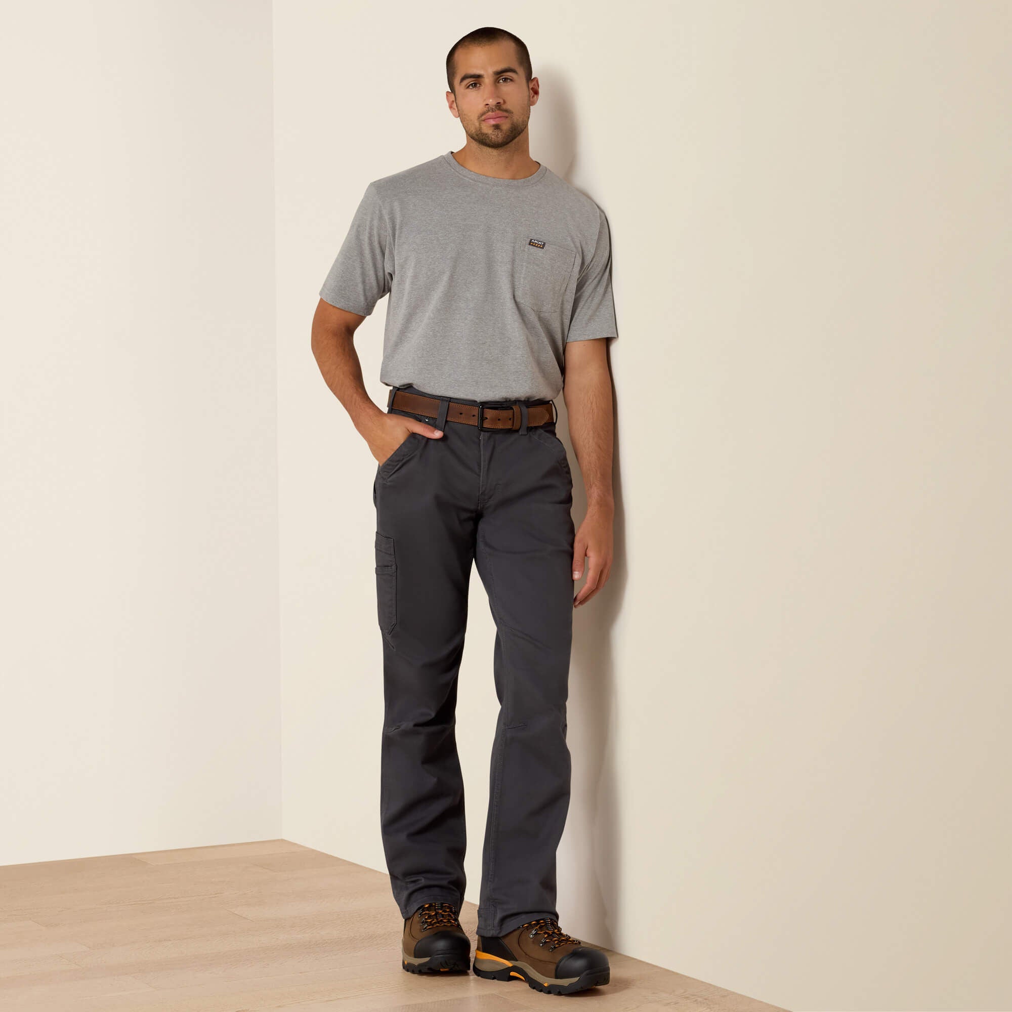 Ariat Rebar M4 Relaxed DuraStretch Washed Twill Dungaree Boot Cut Pant Men