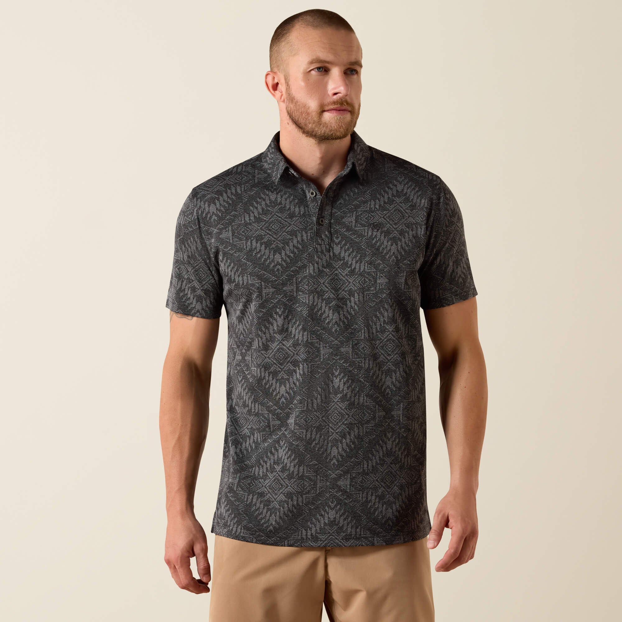 Ariat Jacquard Printed Fitted Polo Men