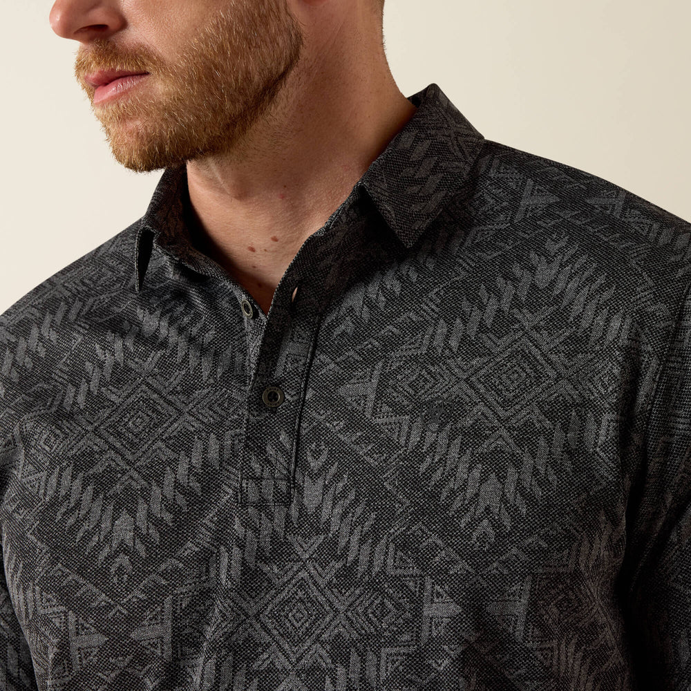 Ariat Jacquard Printed Fitted Polo Men