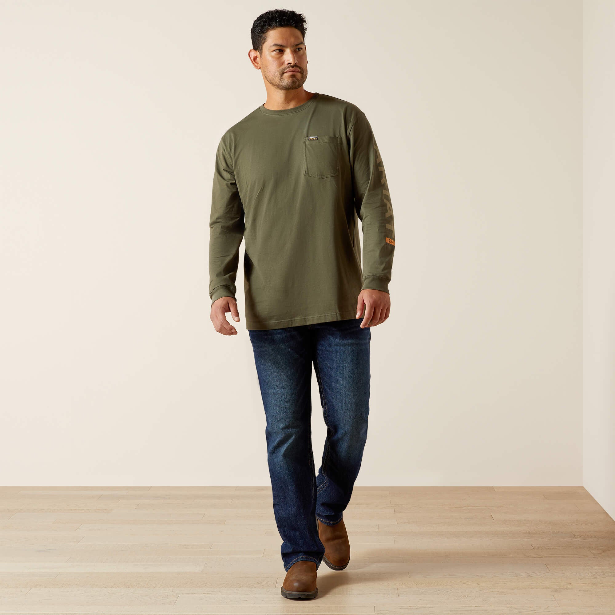 Ariat Rebar Cotton Strong Standard Logo Pocket T-Shirt Men