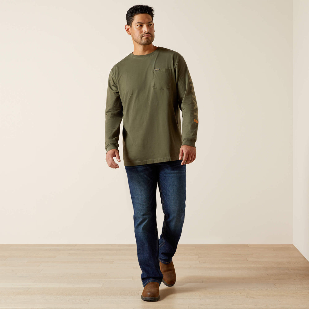 Ariat Rebar Cotton Strong Standard Logo Pocket T-Shirt Men