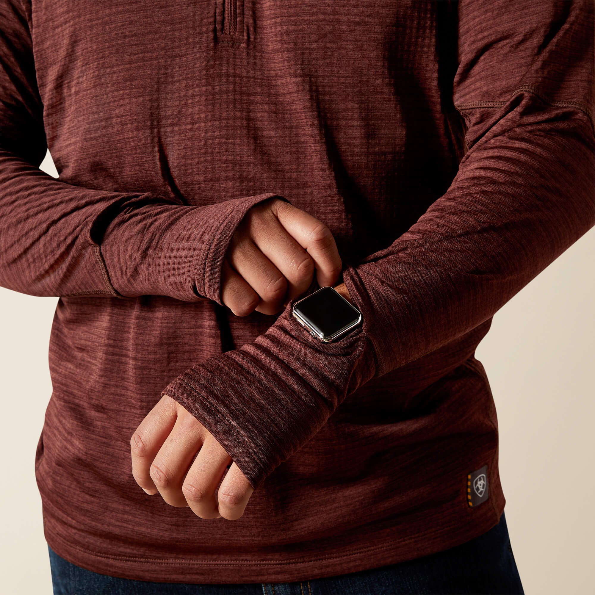 Ariat Rebar Gridwork Baselayer 1/4 Zip T-Shirt Men