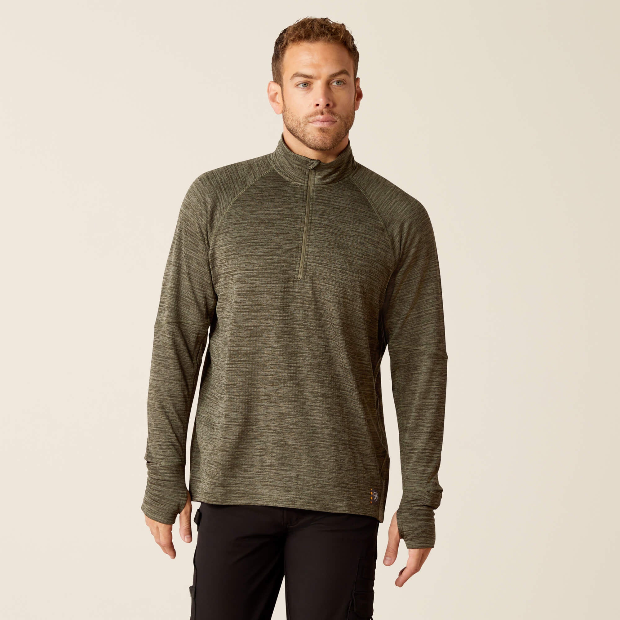 Ariat Rebar Gridwork Baselayer 1/4 Zip T-Shirt Men