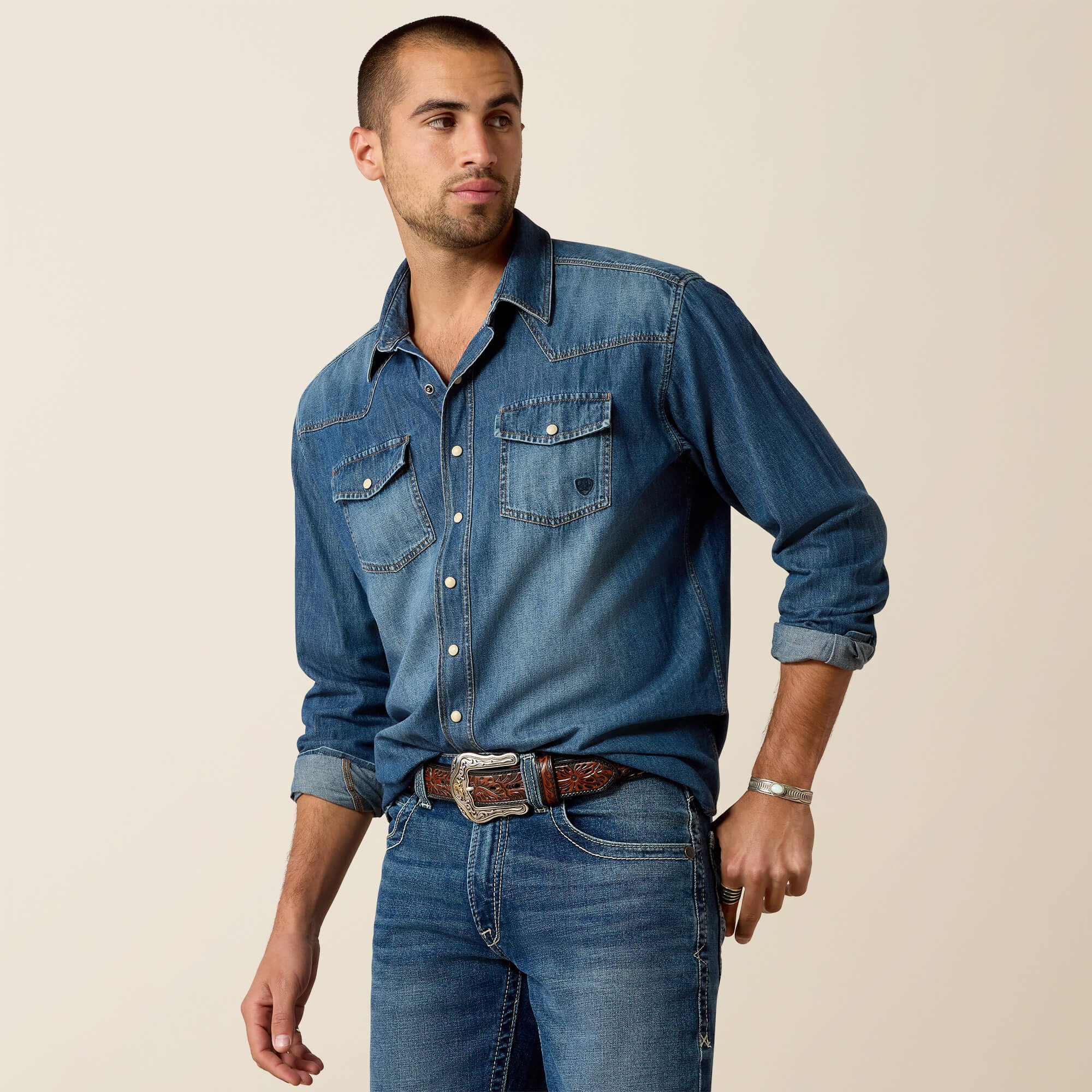 Ariat Denim Retro Fit Shirt Men|Trends