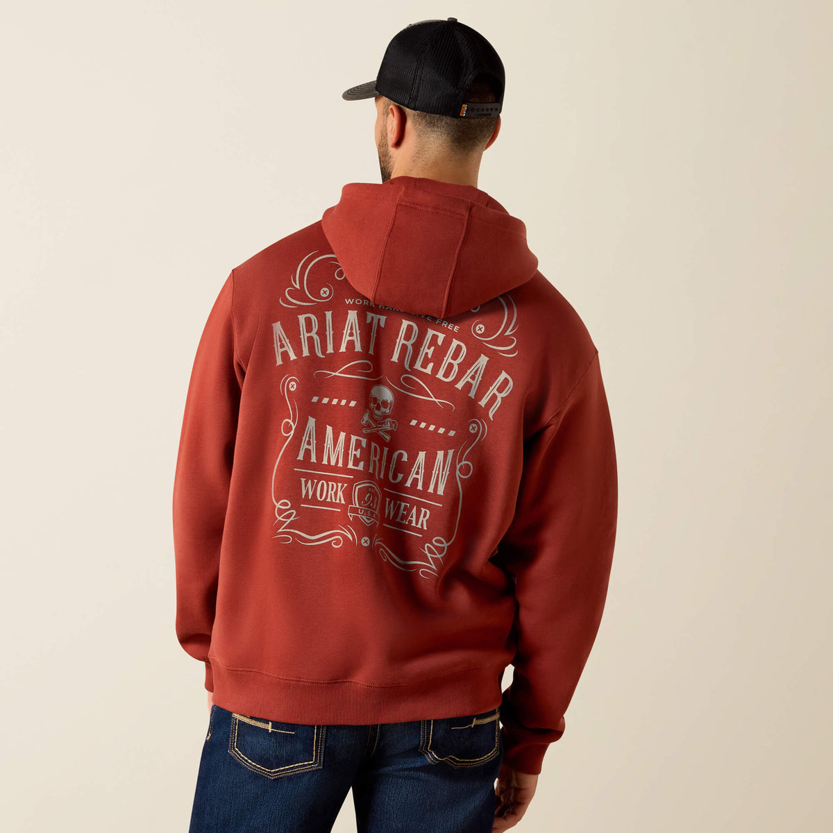 Ariat Rebar Lightweight Label Full Zip Hoodie Men