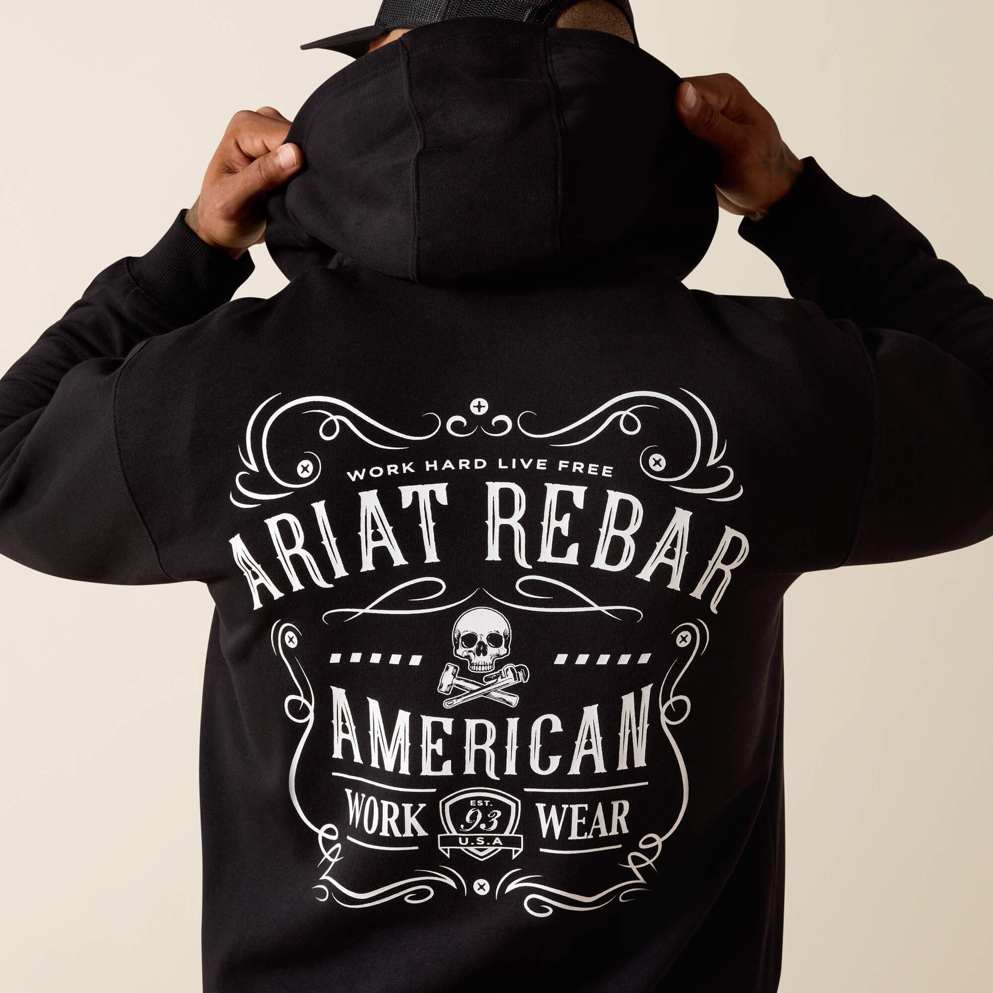 Ariat Rebar Lightweight Label Full Zip Hoodie Men
