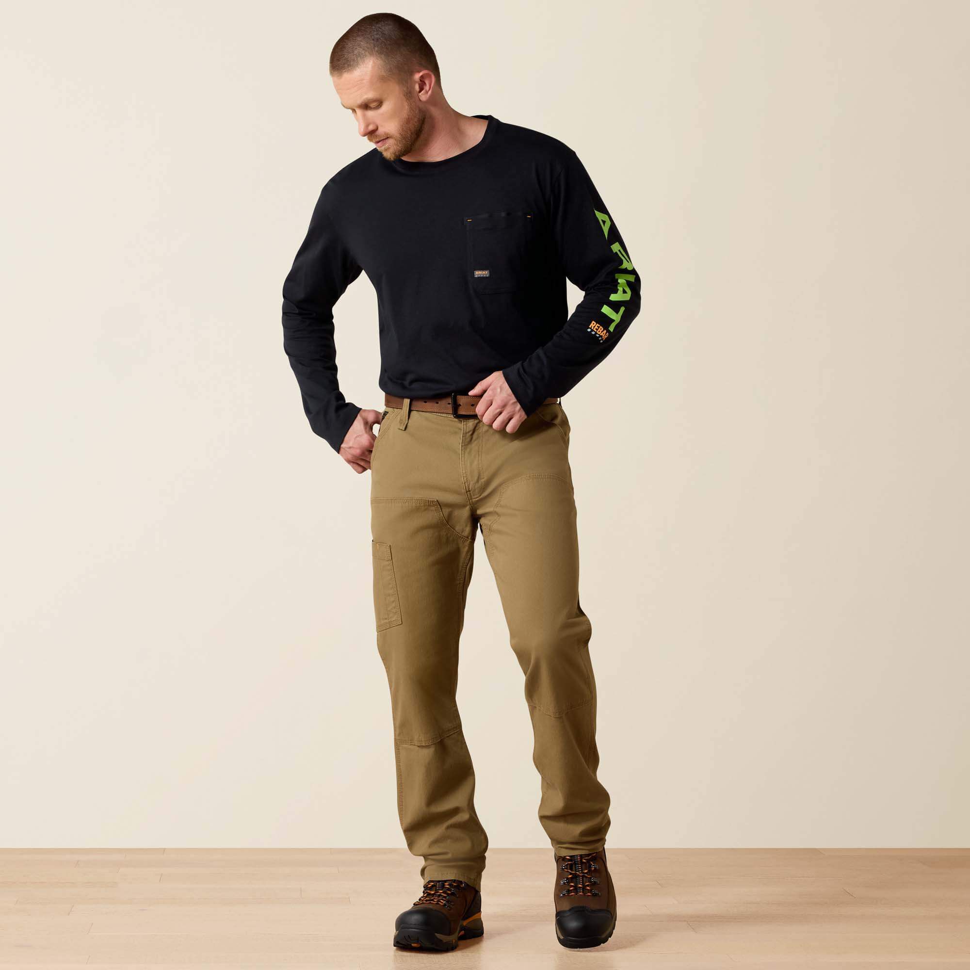Ariat Rebar M4 Low Rise DuraStretch Made Tough Double Front Stackable Straight Leg Pant Men