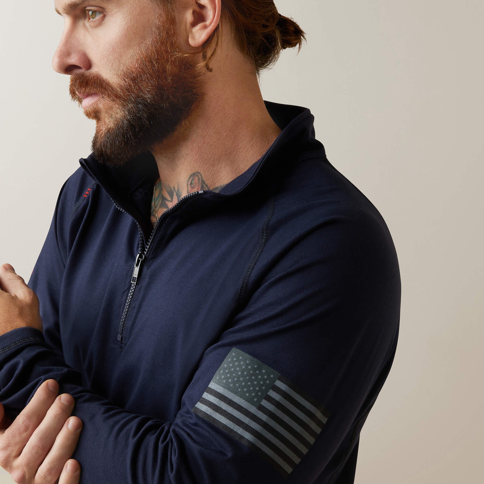 Ariat FR Combat Stretch Patriot 1/4 Zip Work Shirt Men
