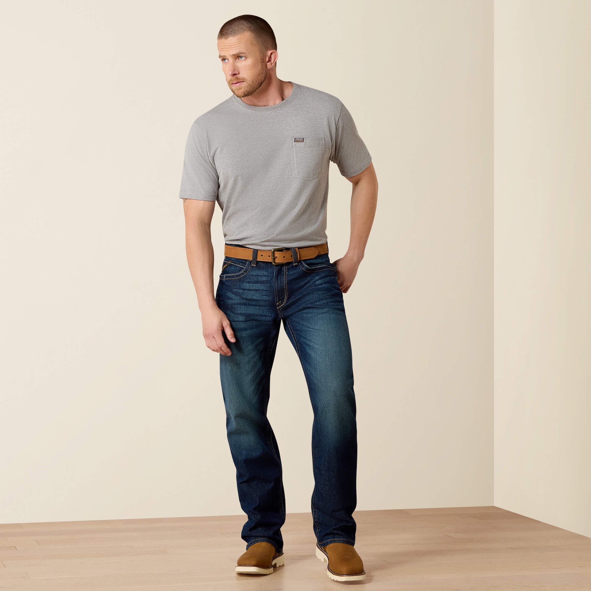 Ariat Rebar M4 Low Rise DuraStretch Edge Boot Cut Jean Men