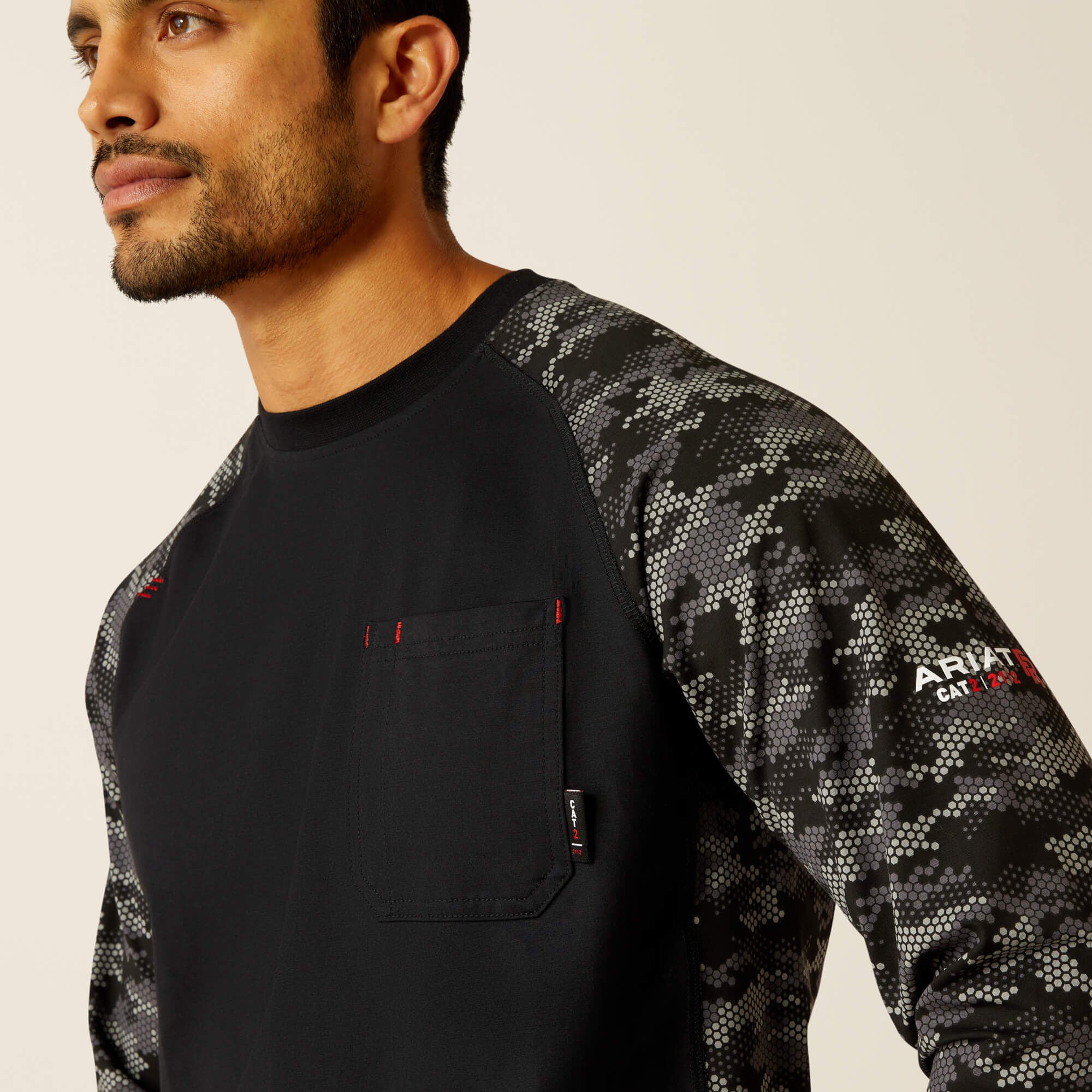 Ariat FR AC Stretch Camo Baseball T-Shirt Men