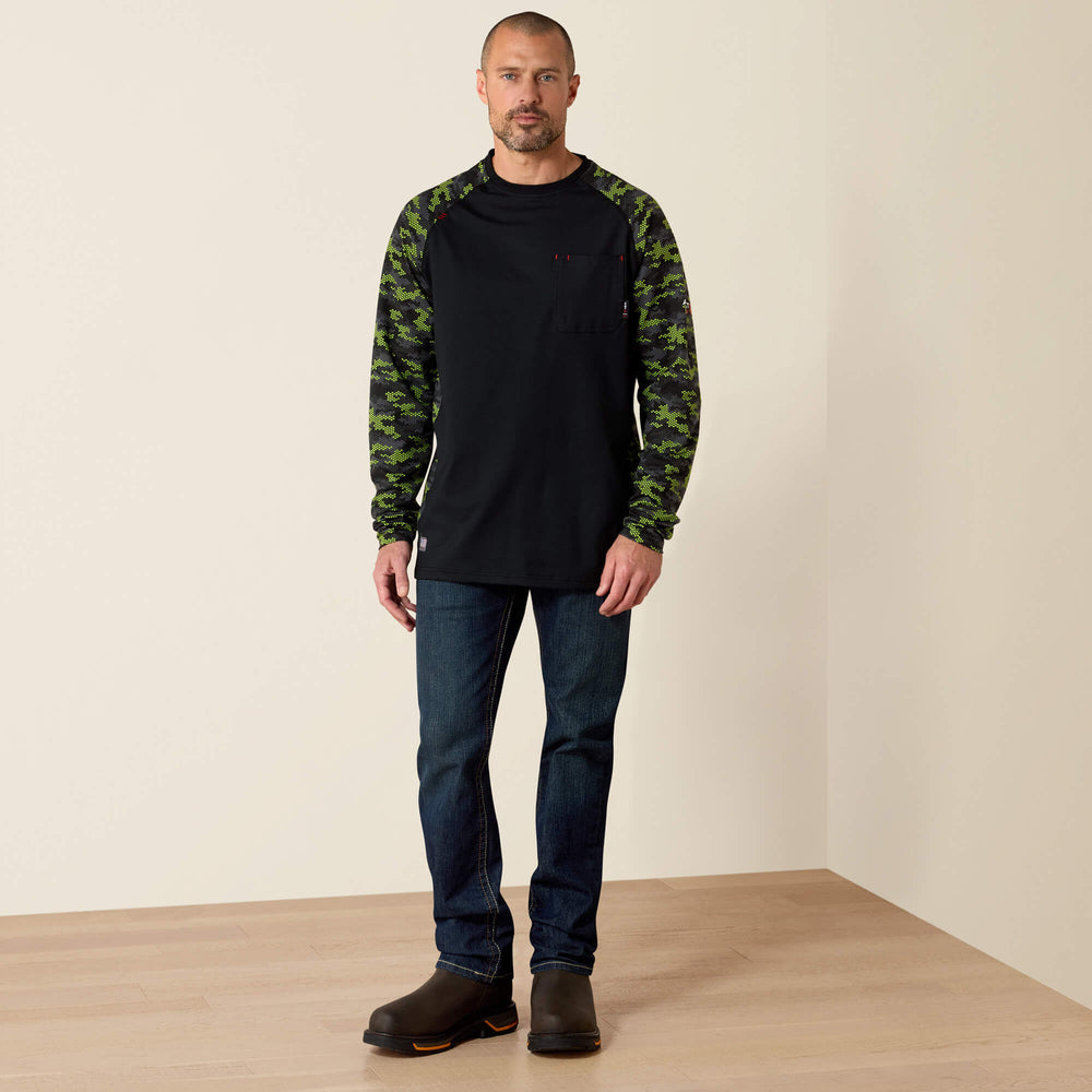 Ariat FR AC Stretch Camo Baseball T-Shirt Men