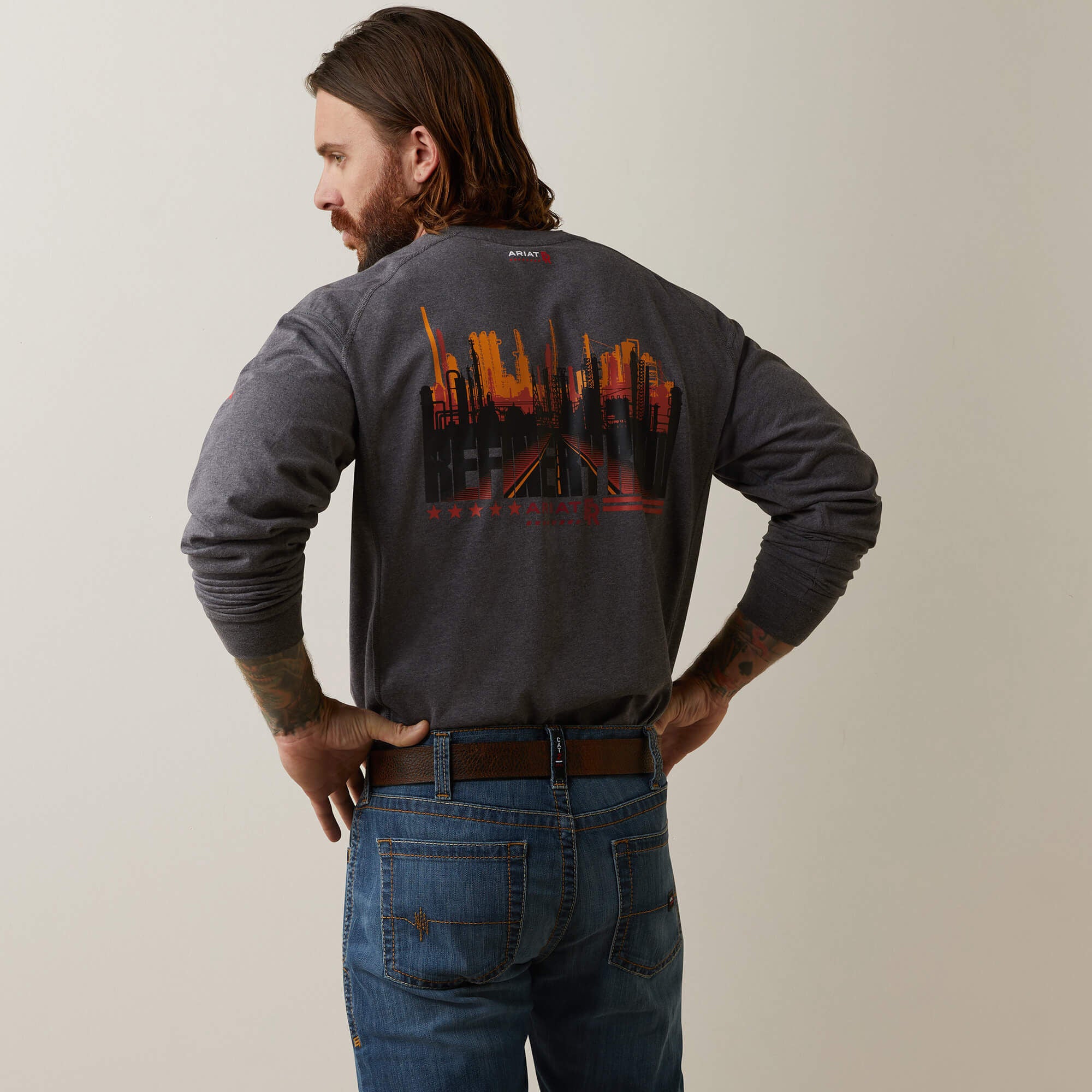 Ariat FR Air Refinery Row Graphic Henley Top Men