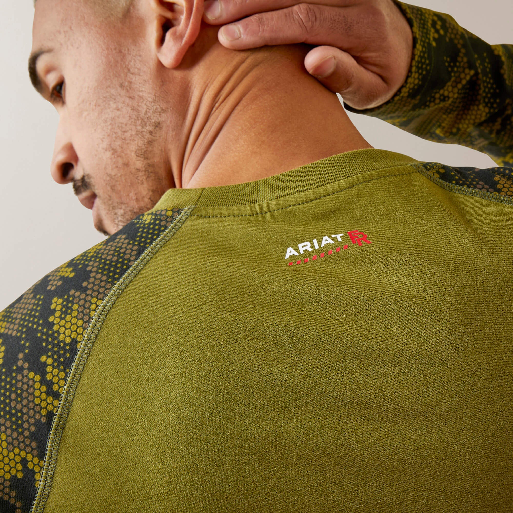 Ariat FR AC Stretch Camo Baseball T-Shirt Men