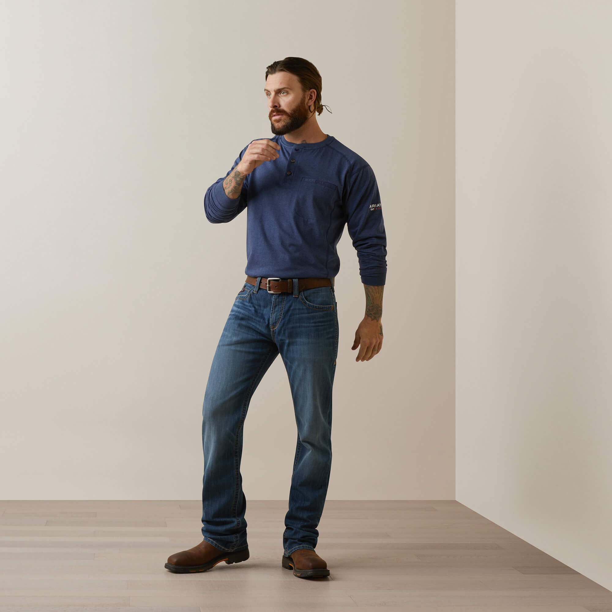 Ariat FR Air Refinery Row Graphic Henley Top Men