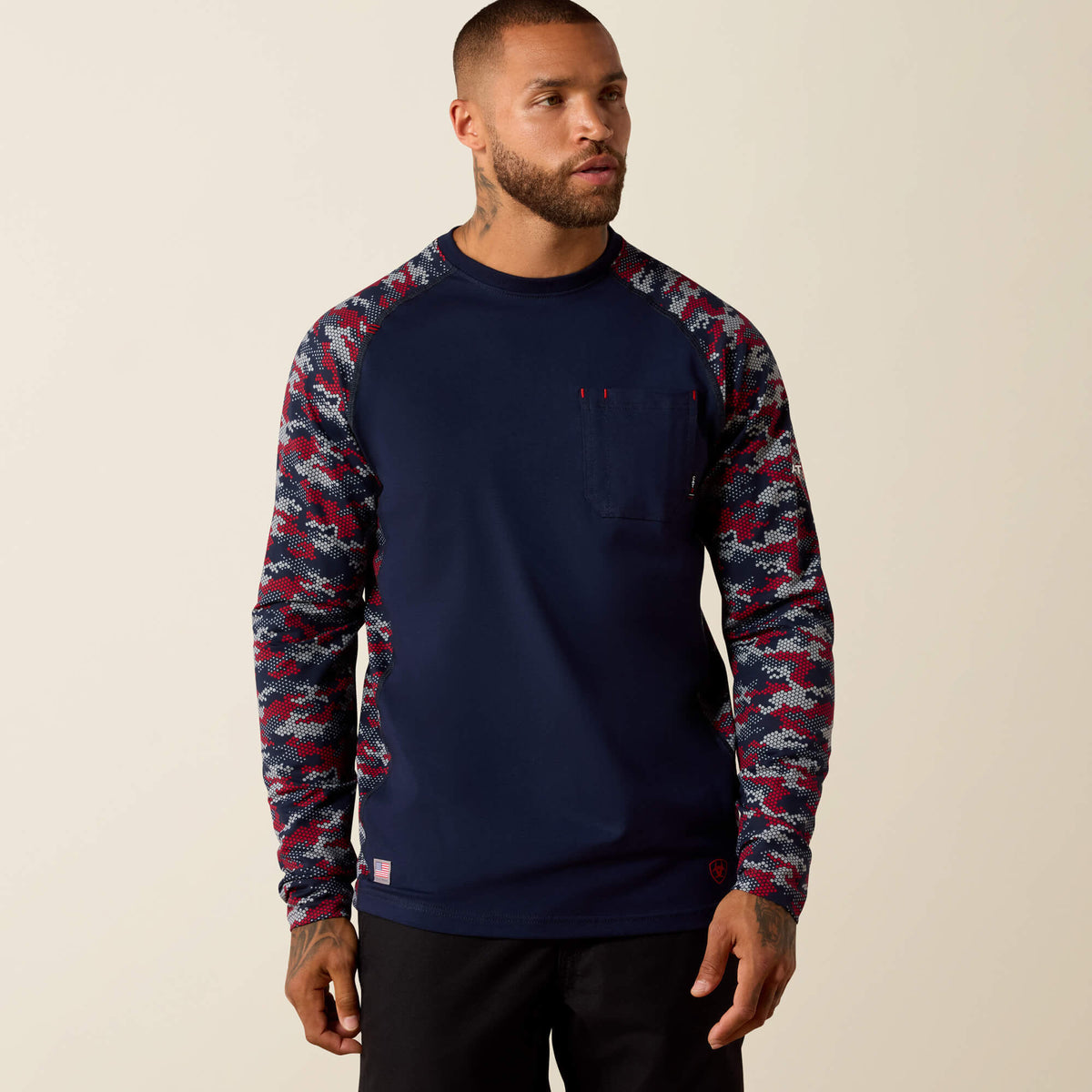 Ariat FR AC Stretch Camo Baseball T-Shirt Men