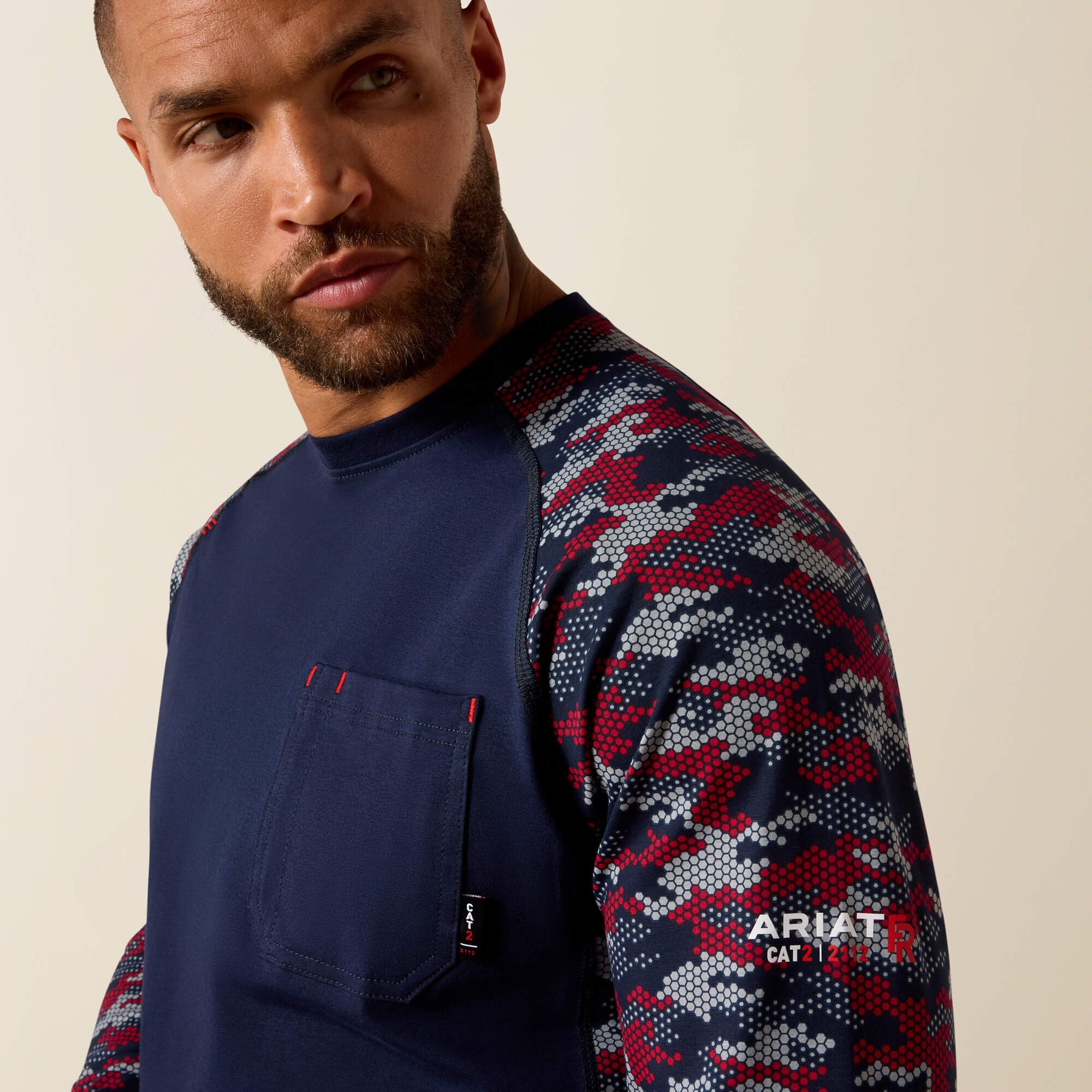 Ariat FR AC Stretch Camo Baseball T-Shirt Men