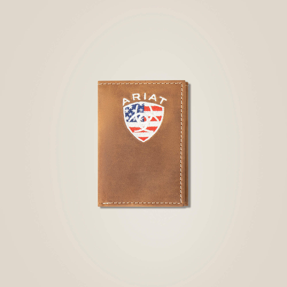 Ariat Flag Shield Trifold Wallet Men