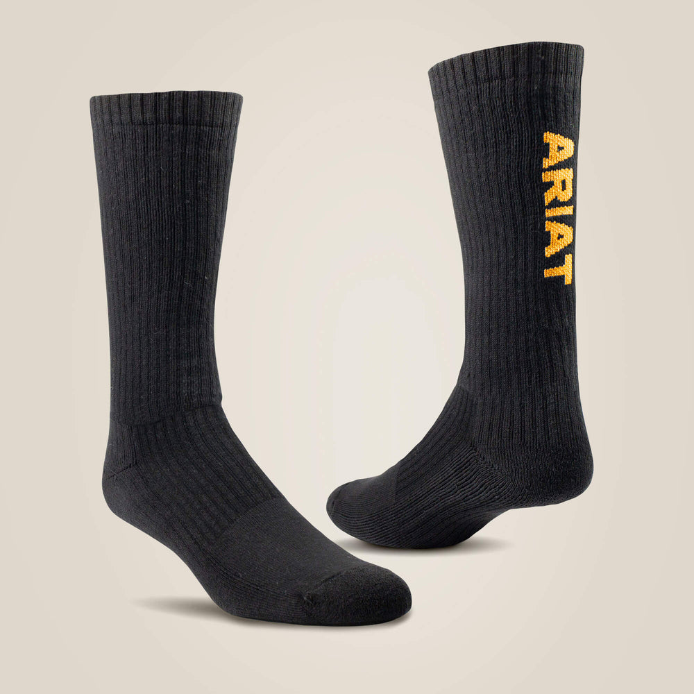 Ariat Premium Ringspun Cotton Mid Calf Work Sock 3 Pair Pack Men|Women