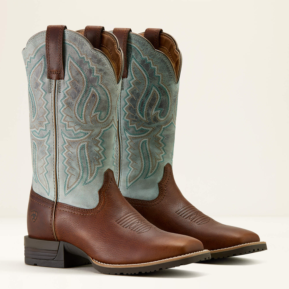 Ariat Hybrid Ranchwork Wide Square Toe Western Boot Women
