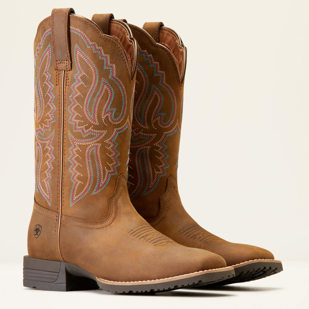 Ariat Hybrid Ranchwork Wide Square Toe Western Boot Women