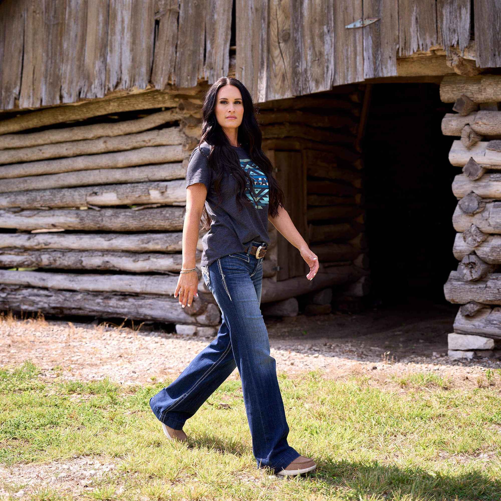 Ariat Trouser Mid Rise Stretch Entwined Wide Leg Jean Women|Trends