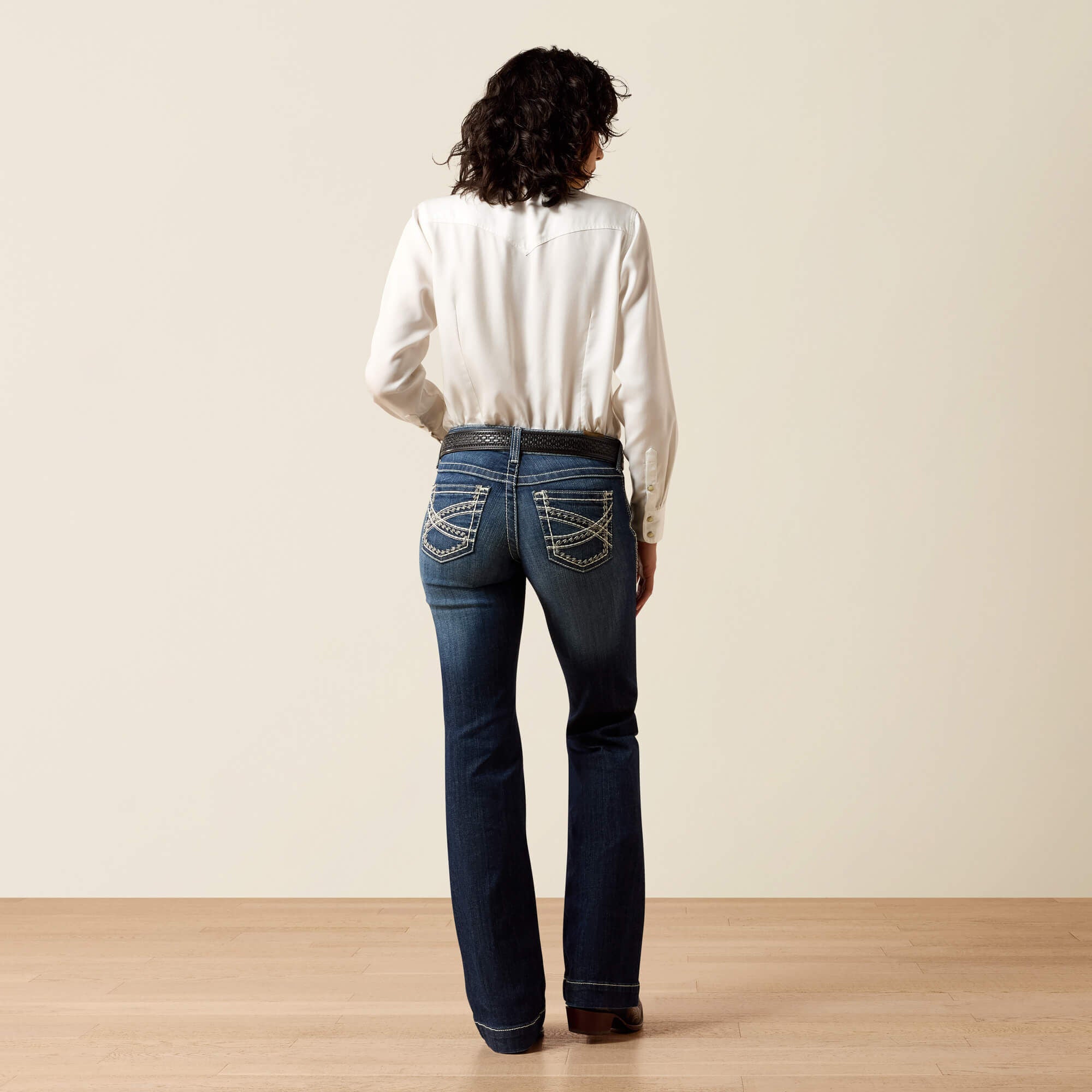 Ariat Trouser Mid Rise Stretch Entwined Wide Leg Jean Women|Trends