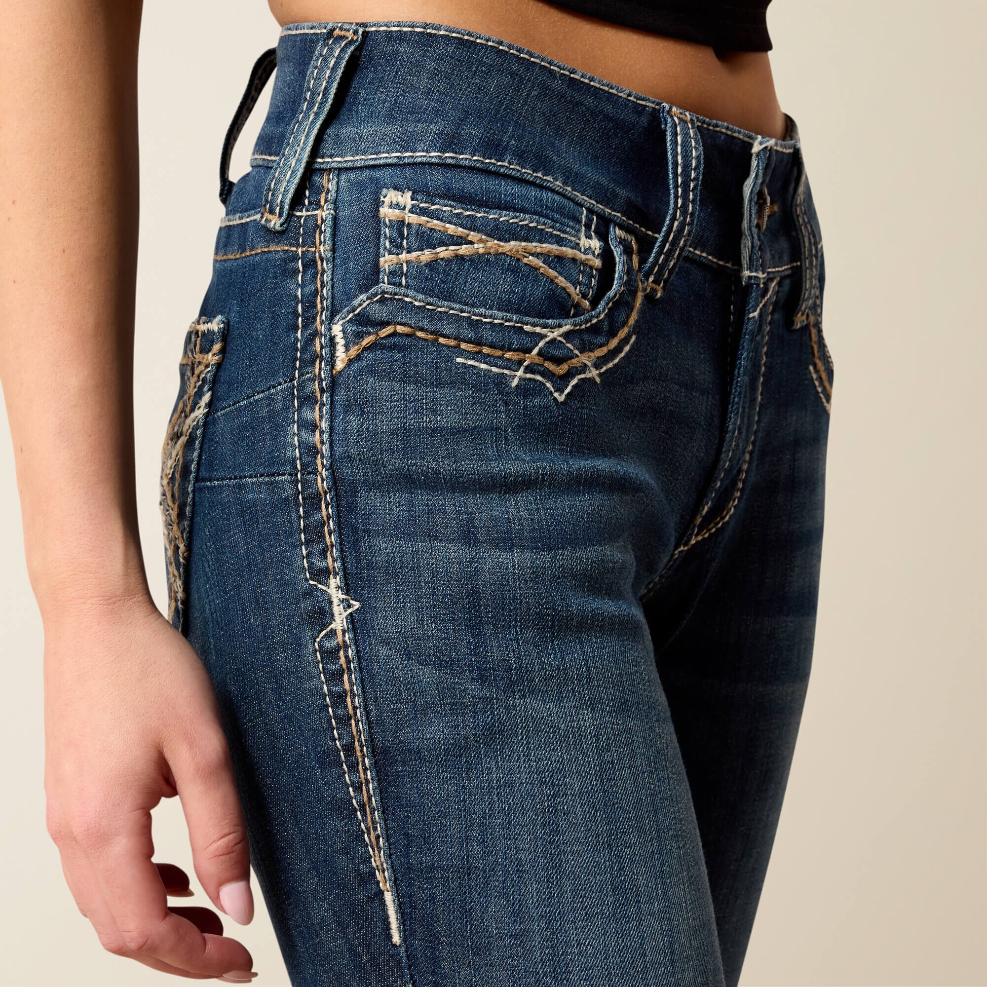 Ariat R.E.A.L. Mid Rise Stretch Entwined Festival Boot Cut Jean Women